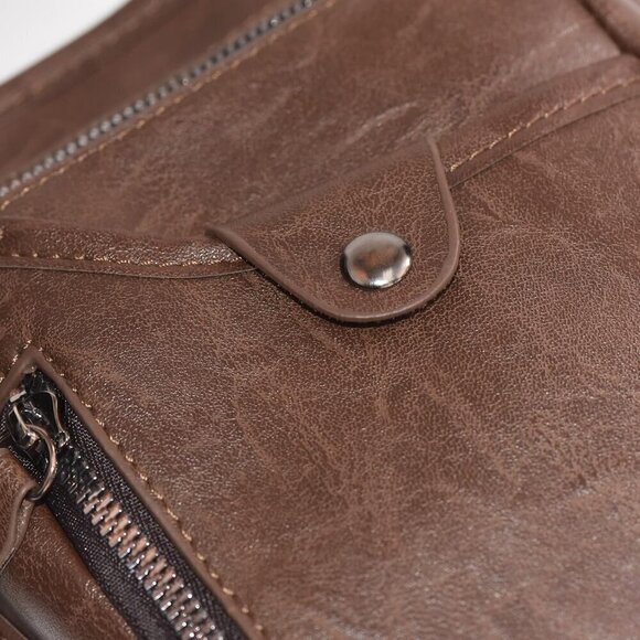 ? Women Brown Leather Waist Pack Multi-Purpose Motorcycle Bike Riding Hiking main image 4